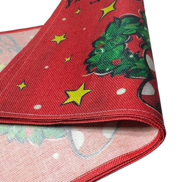 Minnie Mouse Holiday Placemats Disney Cartoon Christmas Wreath Festive Red NEW - Picture 8 of 16